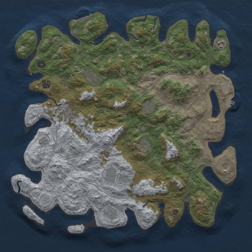 Rust Map: Procedural Map, Size: 4500, Seed: 287358973, 19 Monuments