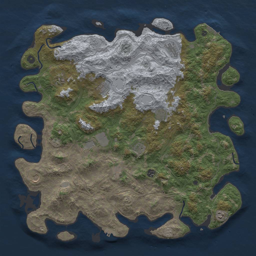 Rust Map: Procedural Map, Size: 4800, Seed: 648248, 20 Monuments