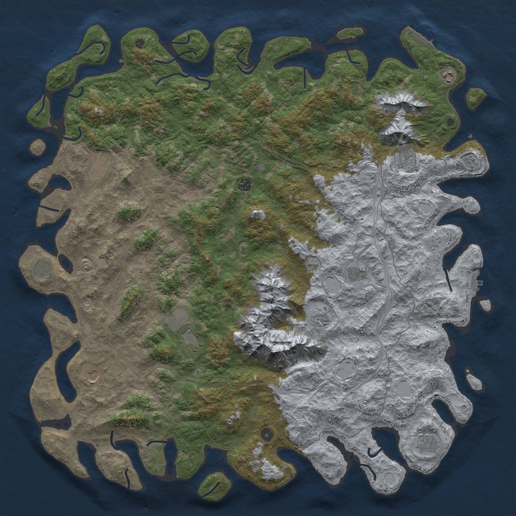 Rust Map: Procedural Map, Size: 6000, Seed: 57382211, 20 Monuments