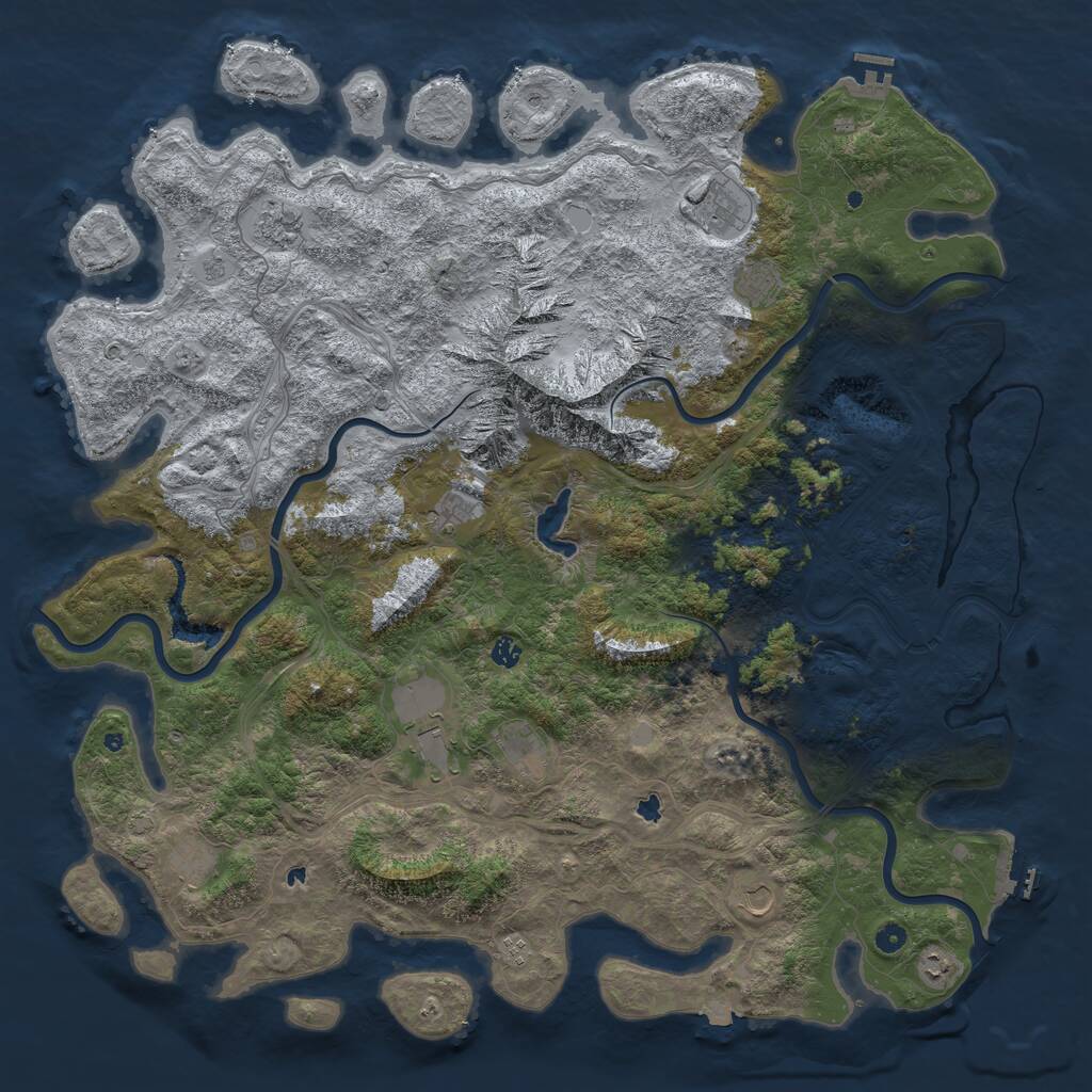Rust Map: Procedural Map, Size: 5500, Seed: 888, 17 Monuments