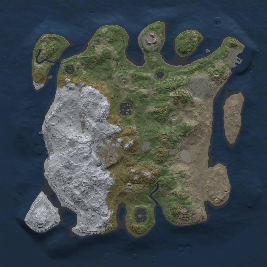 Rust Map: Procedural Map, Size: 3000, Seed: 102158, 13 Monuments
