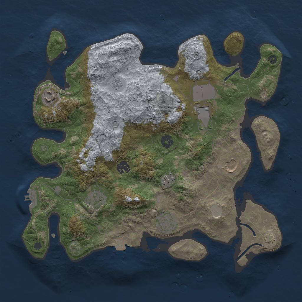Rust Map: Procedural Map, Size: 3500, Seed: 4211988, 14 Monuments