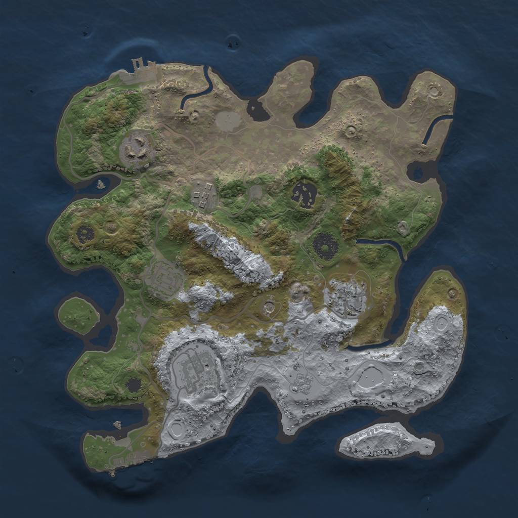 Rust Map: Procedural Map, Size: 3000, Seed: 298502016, 15 Monuments
