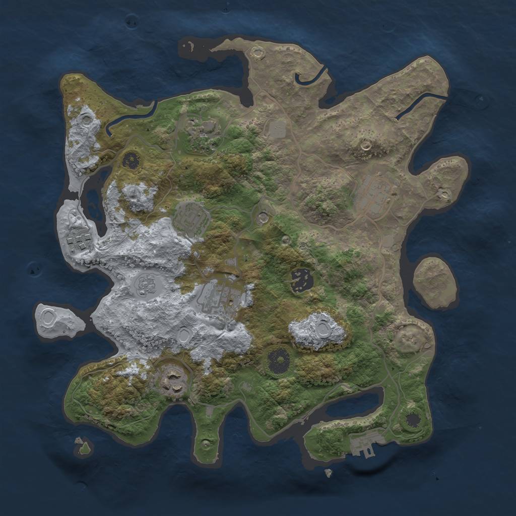 Rust Map: Procedural Map, Size: 3200, Seed: 96283688, 15 Monuments