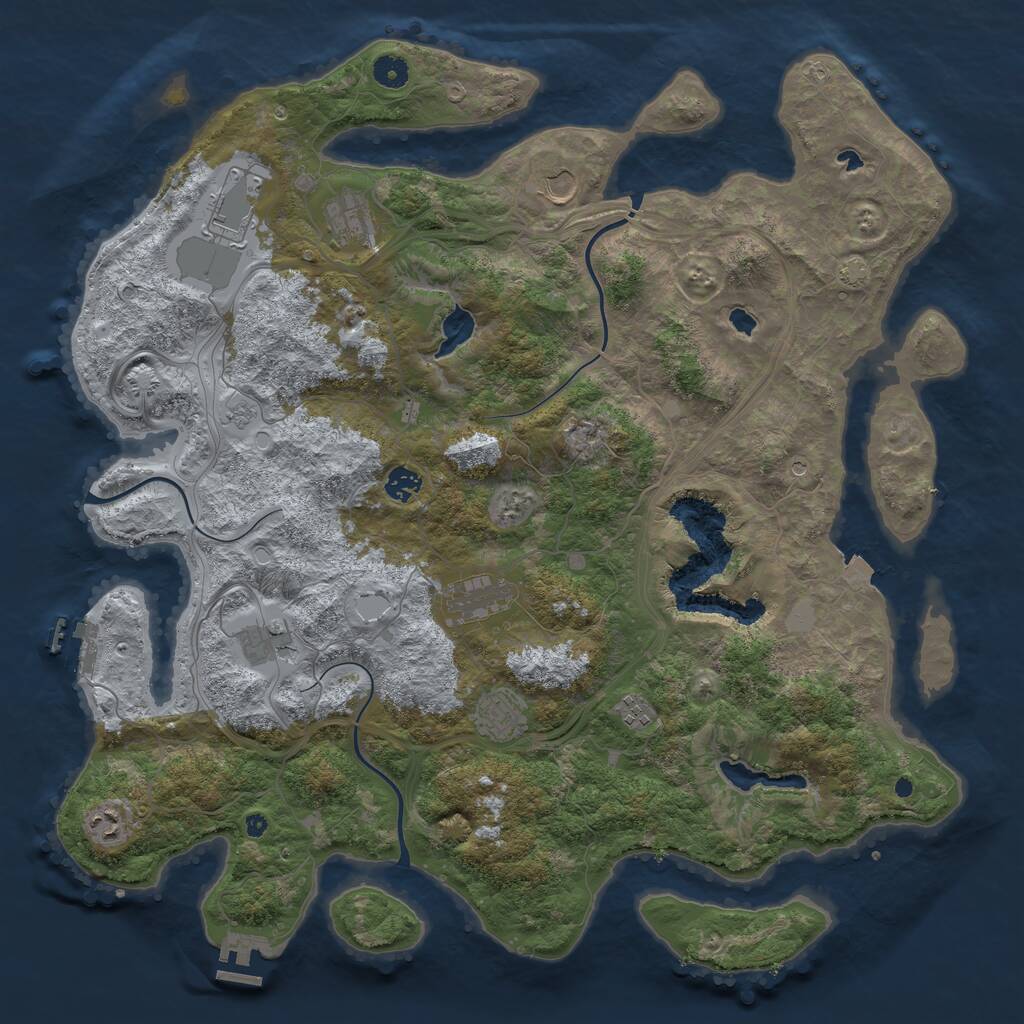 Rust Map: Procedural Map, Size: 4500, Seed: 1304390253, 15 Monuments