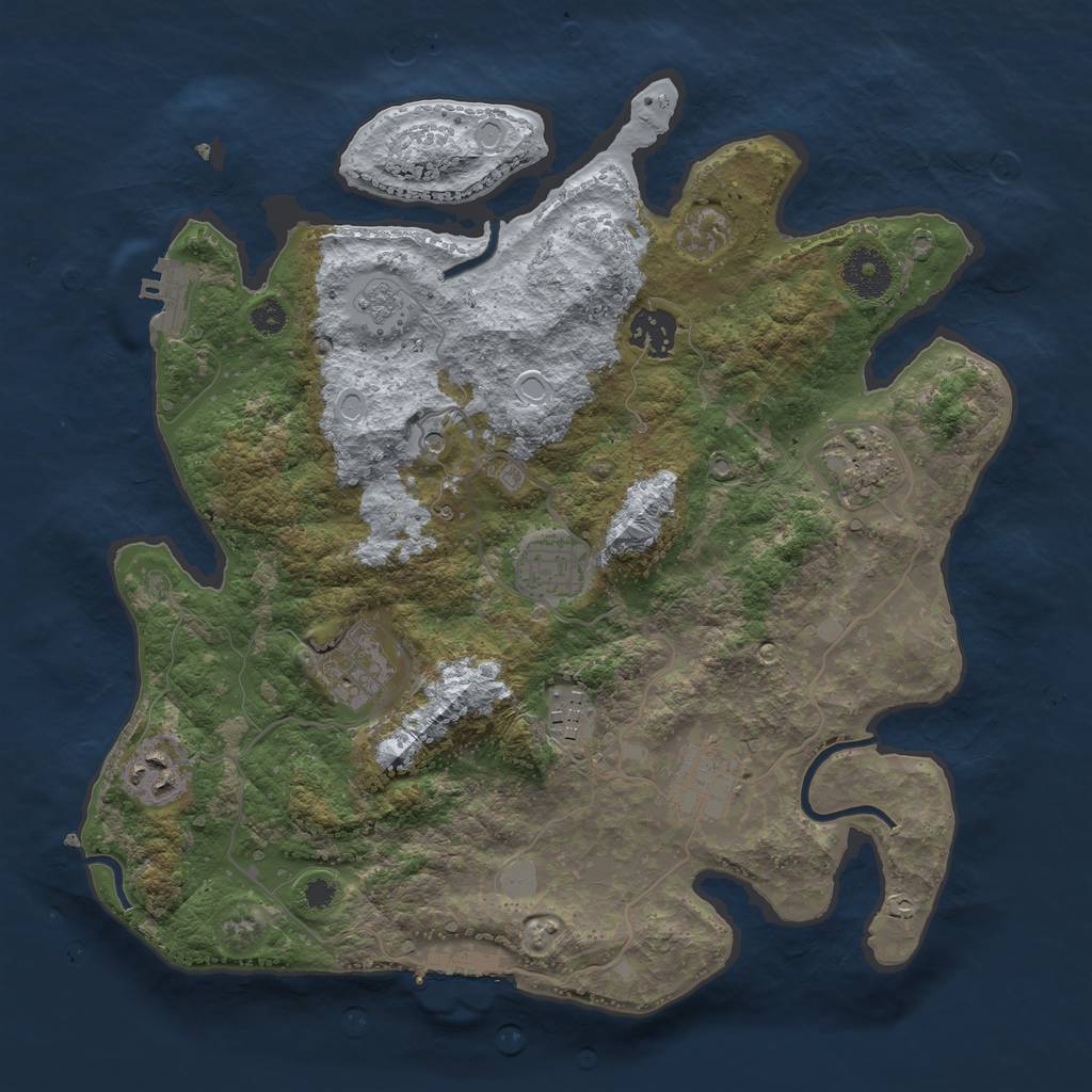 Rust Map: Procedural Map, Size: 3350, Seed: 227, 16 Monuments