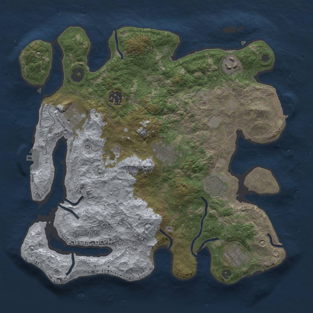 Rust Map: Procedural Map, Size: 3350, Seed: 407, 15 Monuments