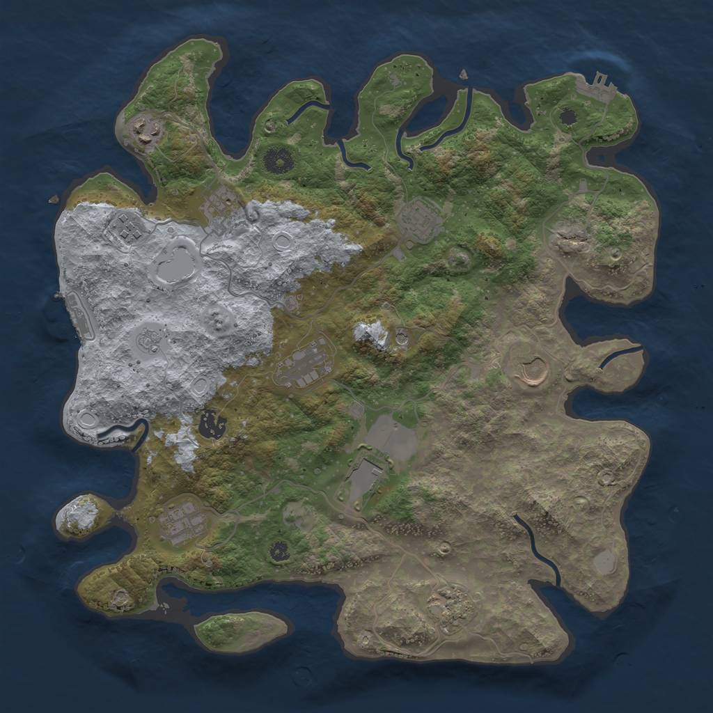 Rust Map: Procedural Map, Size: 3750, Seed: 177848296, 19 Monuments