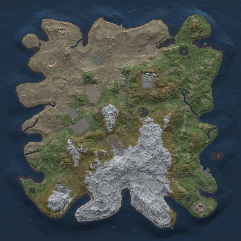 Rust Map: Procedural Map, Size: 3800, Seed: 7465648, 19 Monuments