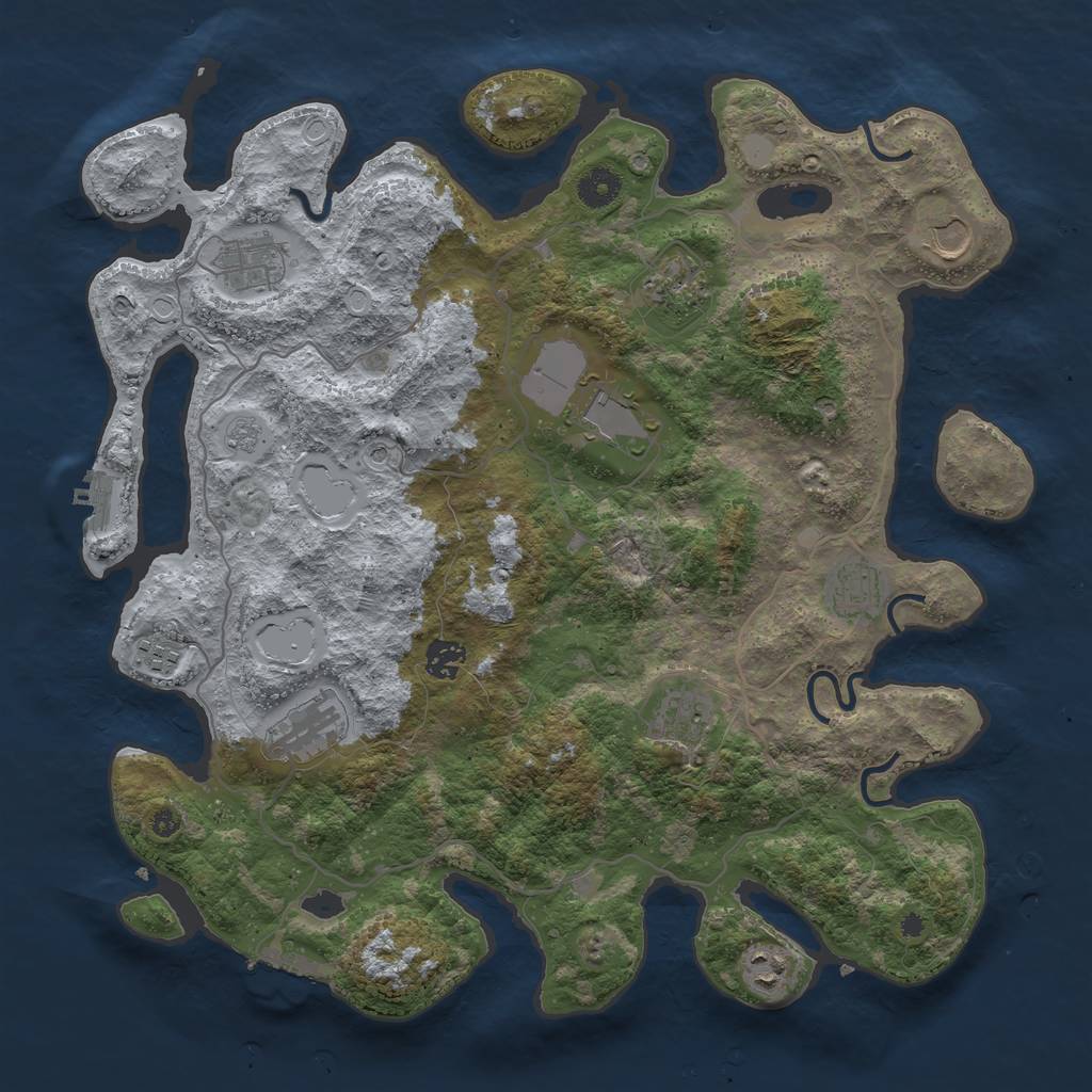 Rust Map: Procedural Map, Size: 4000, Seed: 1556026608, 19 Monuments