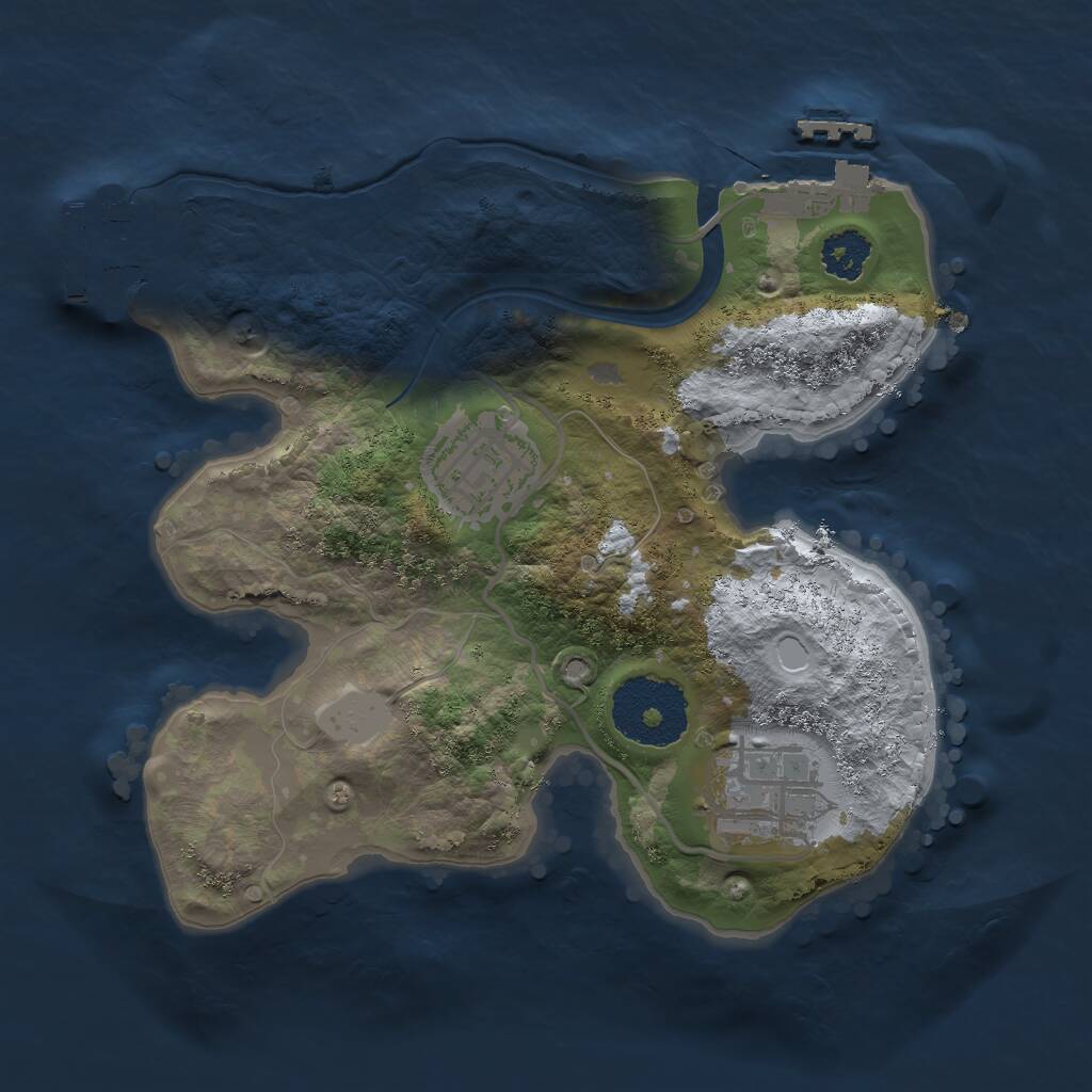 Rust Map: Procedural Map, Size: 2250, Seed: 51086, 5 Monuments