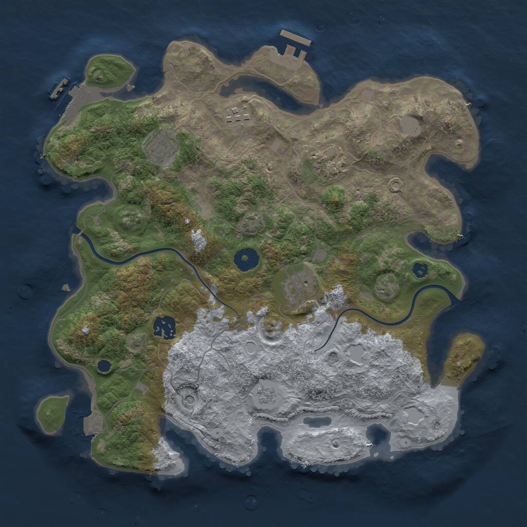 Rust Map: Procedural Map, Size: 3350, Seed: 321, 11 Monuments