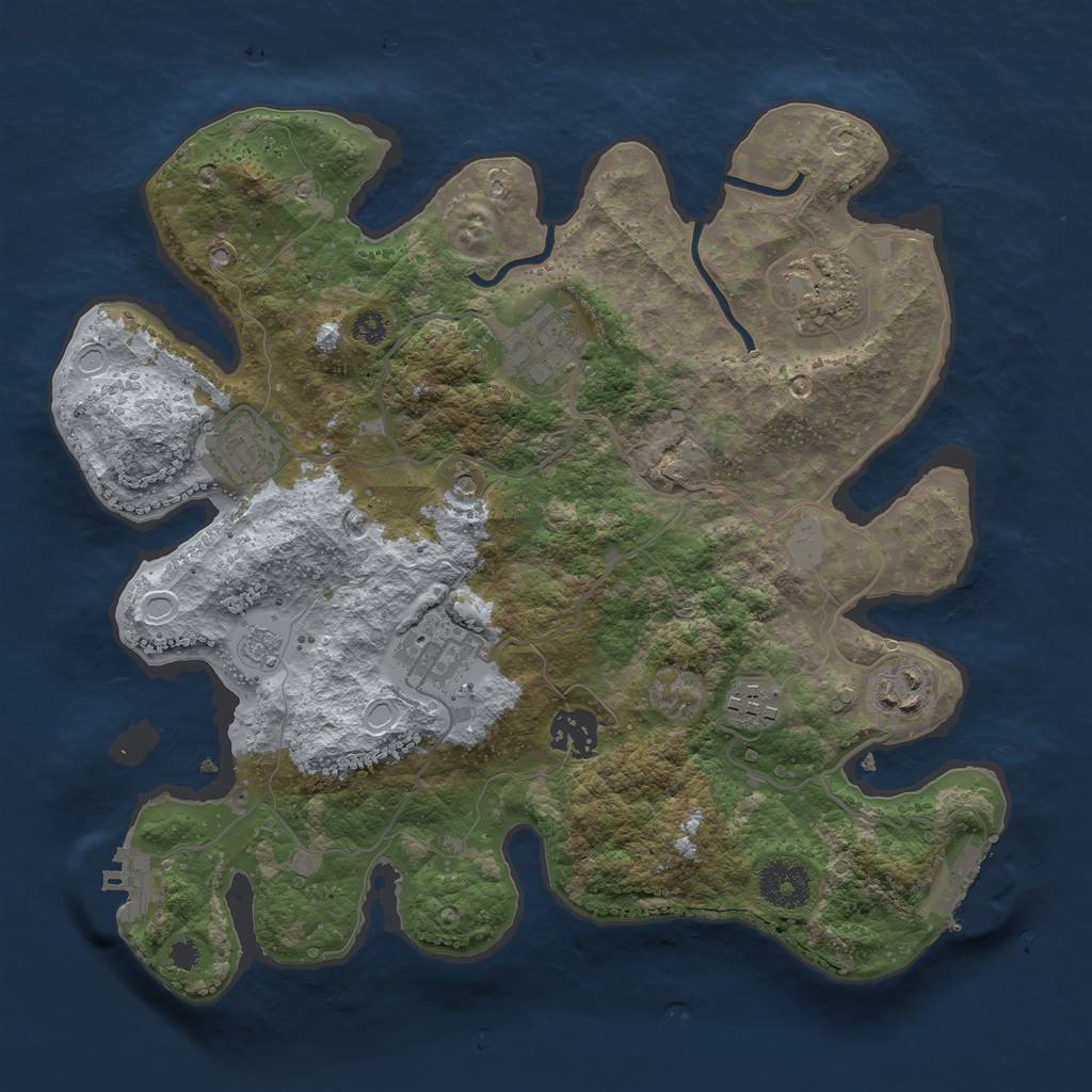 Rust Map: Procedural Map, Size: 3260, Seed: 119, 16 Monuments
