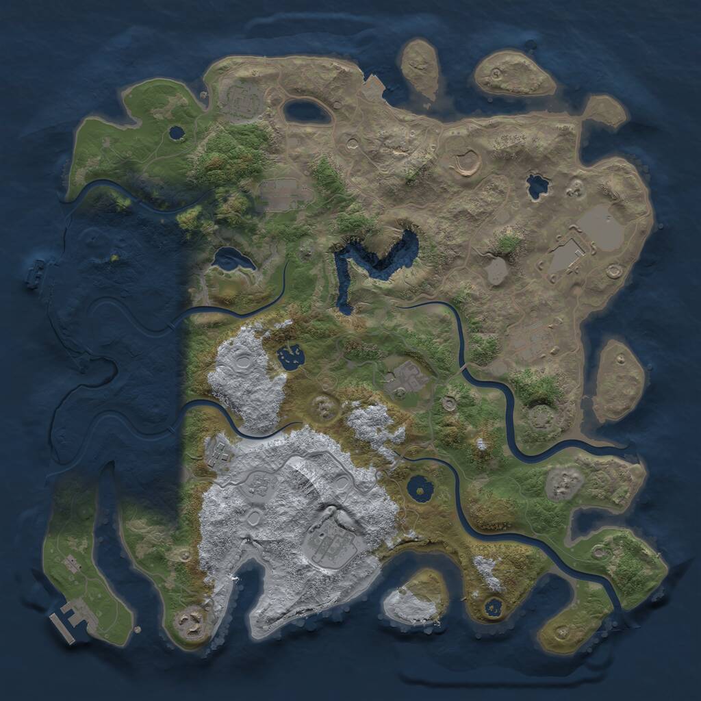 Rust Map: Procedural Map, Size: 4000, Seed: 2124874592, 16 Monuments