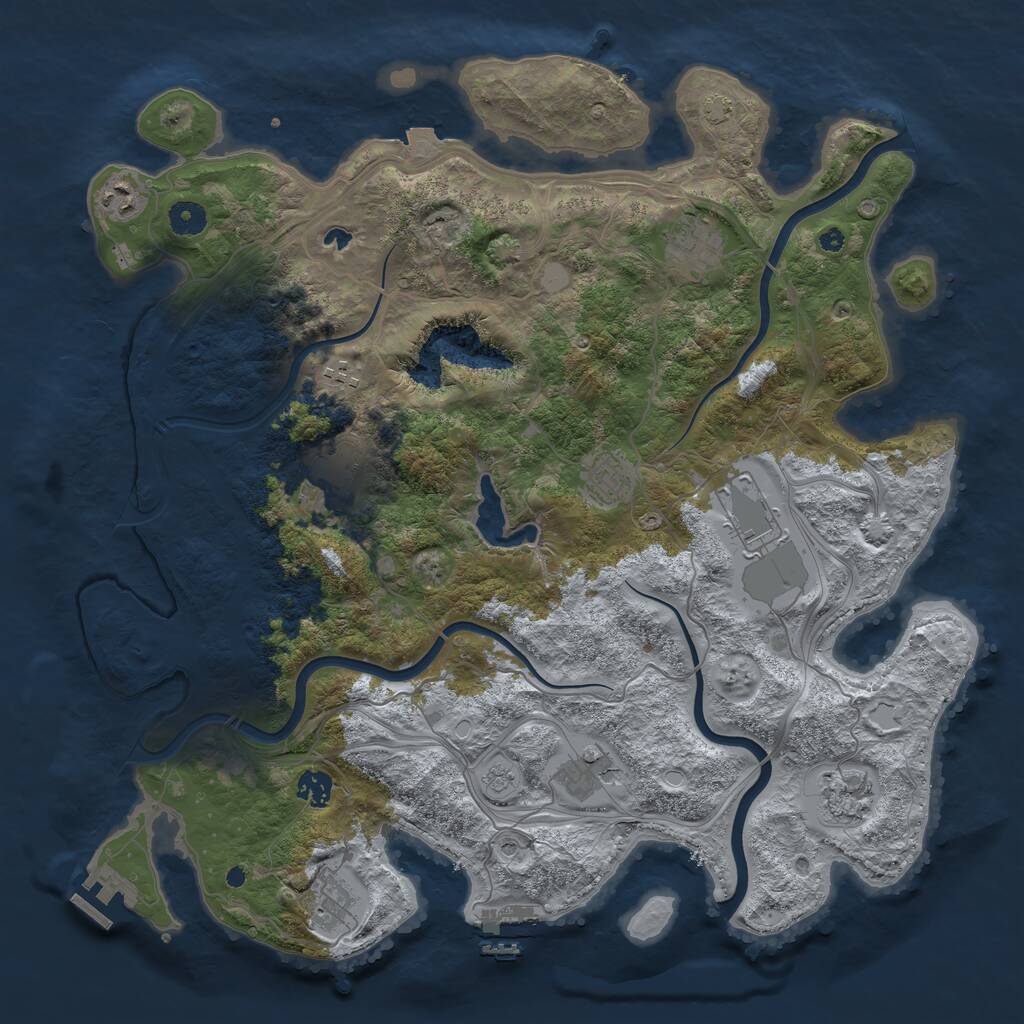 Rust Map: Procedural Map, Size: 4250, Seed: 436443558, 16 Monuments