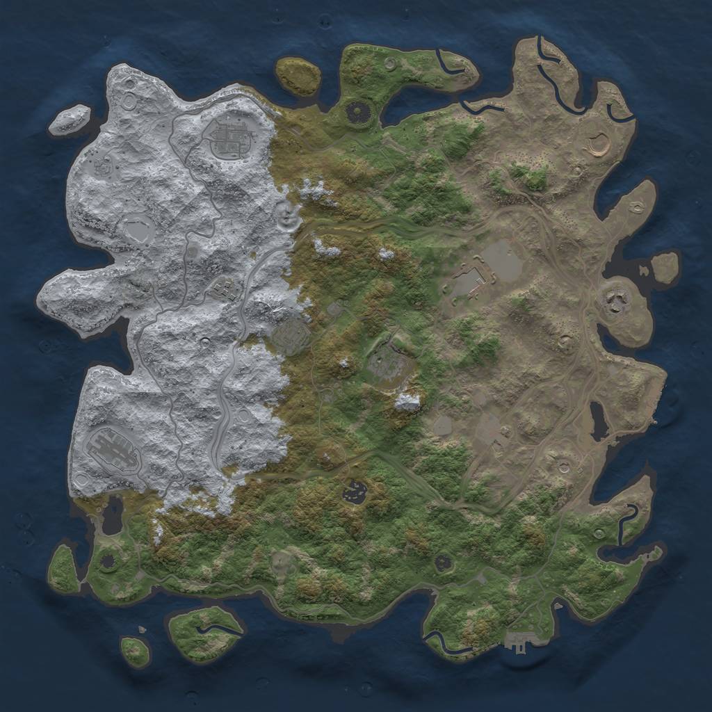 Rust Map: Procedural Map, Size: 4500, Seed: 1959452884, 19 Monuments