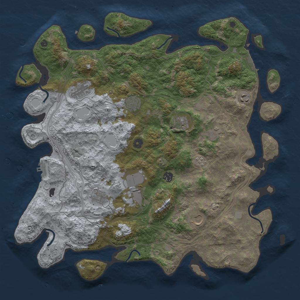 Rust Map: Procedural Map, Size: 4500, Seed: 2097, 19 Monuments