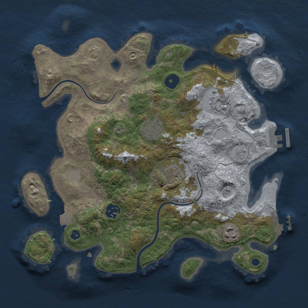 Rust Map: Procedural Map, Size: 3250, Seed: 6088, 11 Monuments