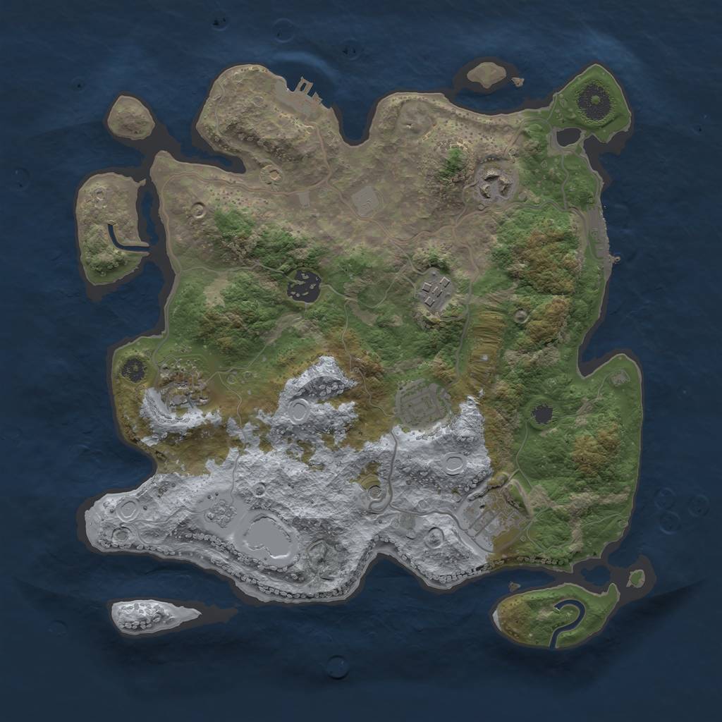 Rust Map: Procedural Map, Size: 3250, Seed: 797964851, 15 Monuments