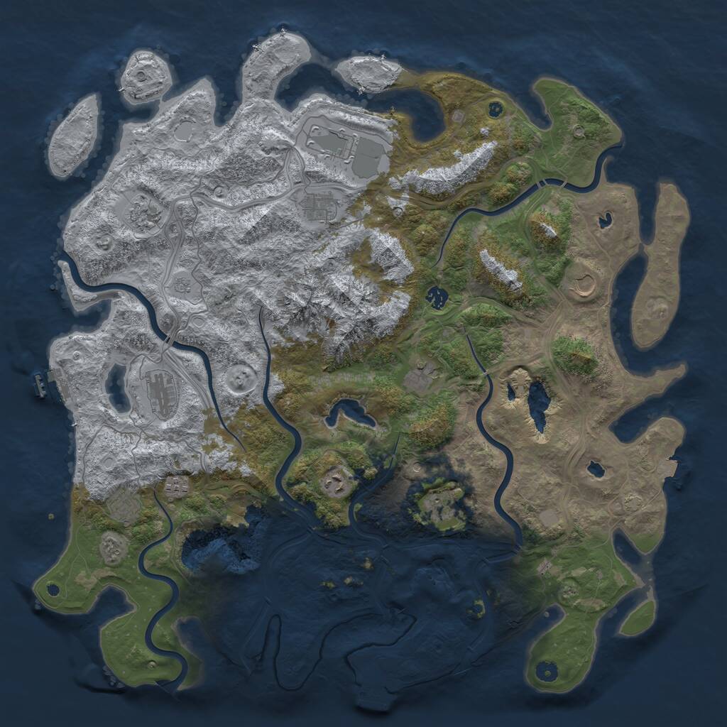 Rust Map: Procedural Map, Size: 5000, Seed: 275580153, 17 Monuments