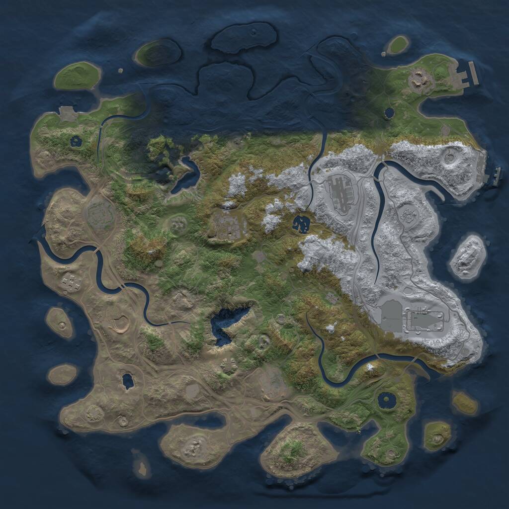 Rust Map: Procedural Map, Size: 4250, Seed: 1363207097, 15 Monuments