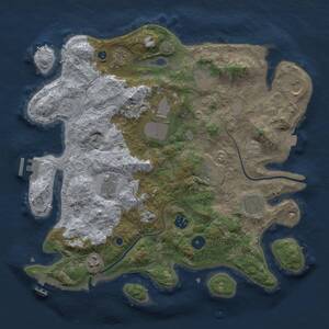 Thumbnail Rust Map: Procedural Map, Size: 3700, Seed: 905645148, 16 Monuments