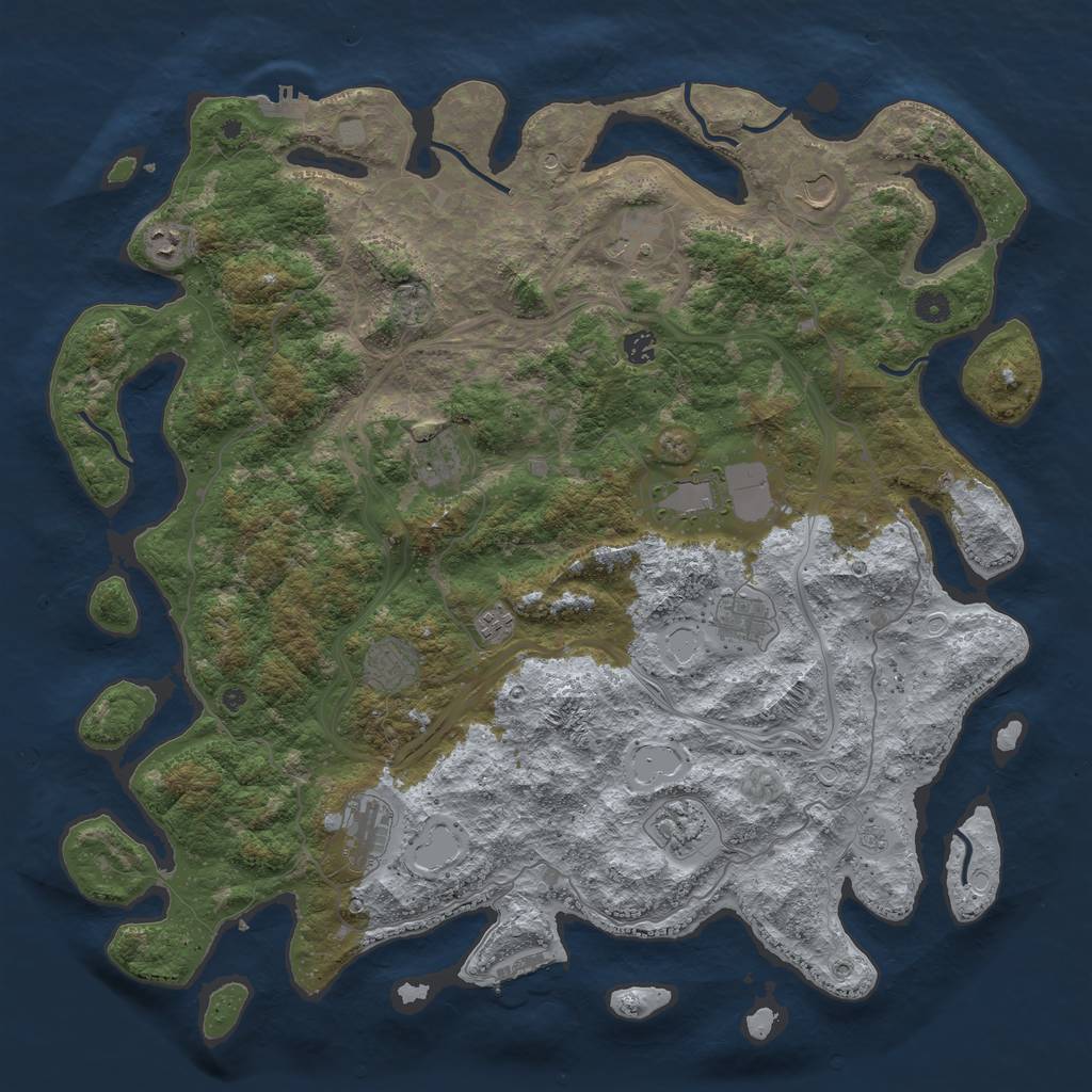 Rust Map: Procedural Map, Size: 4800, Seed: 1788788870, 20 Monuments