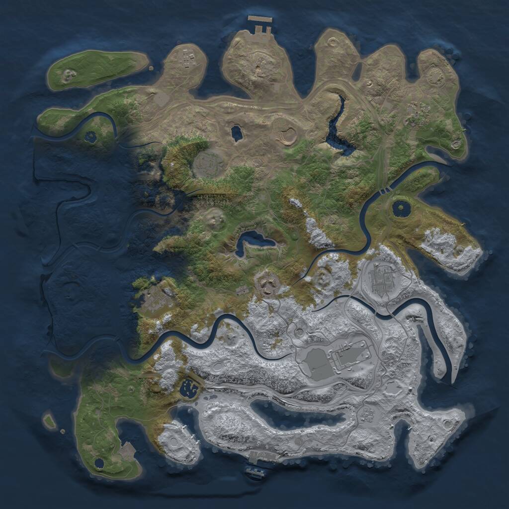 Rust Map: Procedural Map, Size: 4250, Seed: 13656796, 15 Monuments