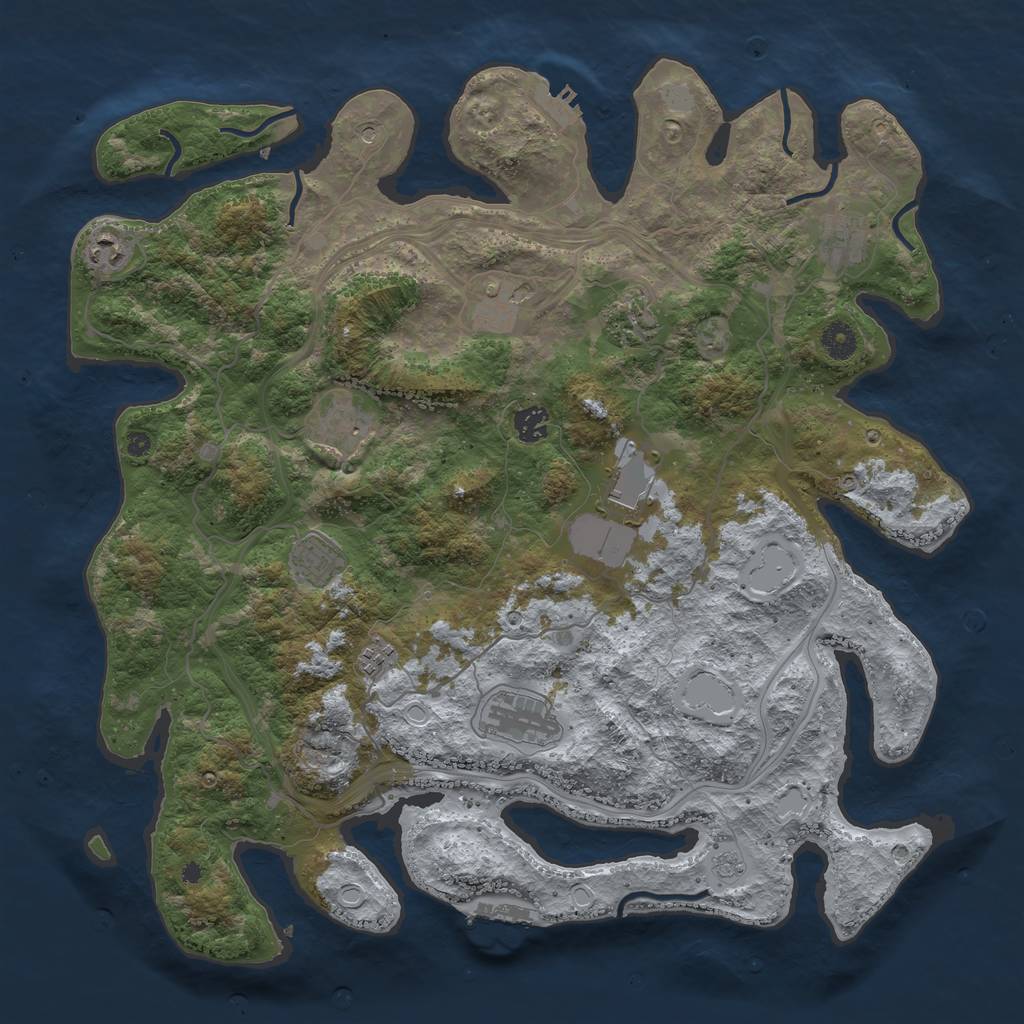 Rust Map: Procedural Map, Size: 4250, Seed: 13656796, 19 Monuments