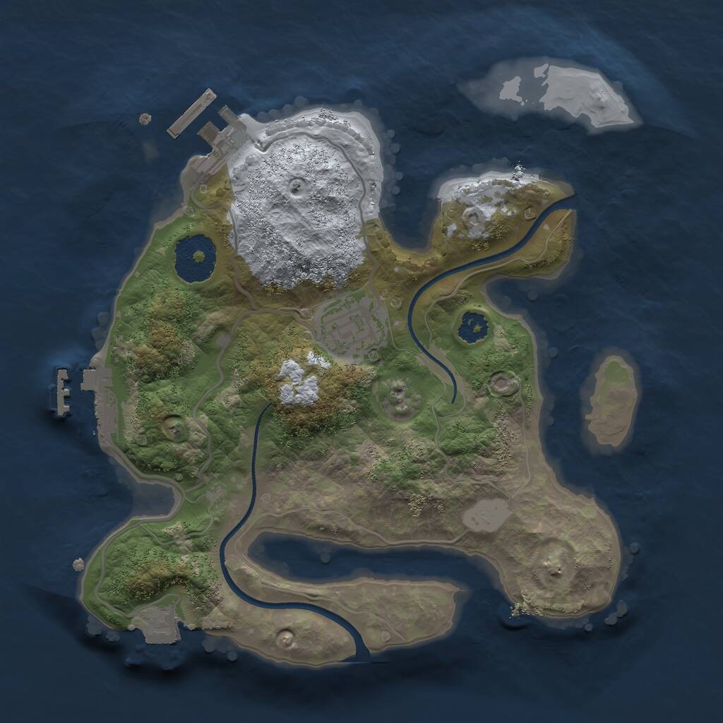 Rust Map: Procedural Map, Size: 2400, Seed: 87643183, 4 Monuments