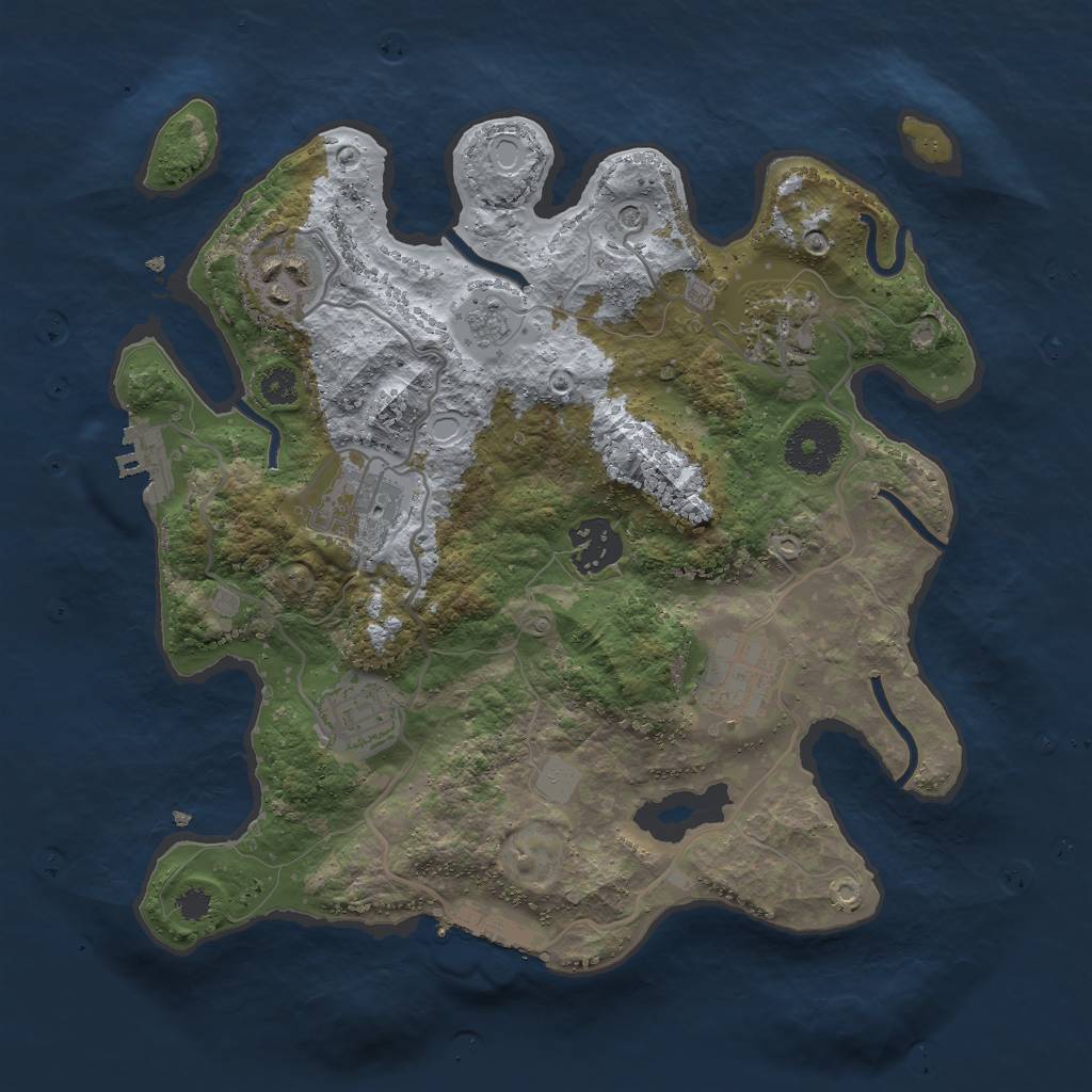 Rust Map: Procedural Map, Size: 3000, Seed: 671310937, 15 Monuments