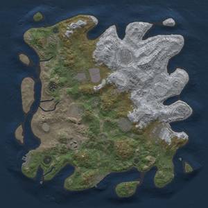 Thumbnail Rust Map: Procedural Map, Size: 3700, Seed: 749080978, 18 Monuments