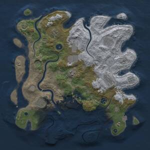 Thumbnail Rust Map: Procedural Map, Size: 3700, Seed: 749080978, 14 Monuments