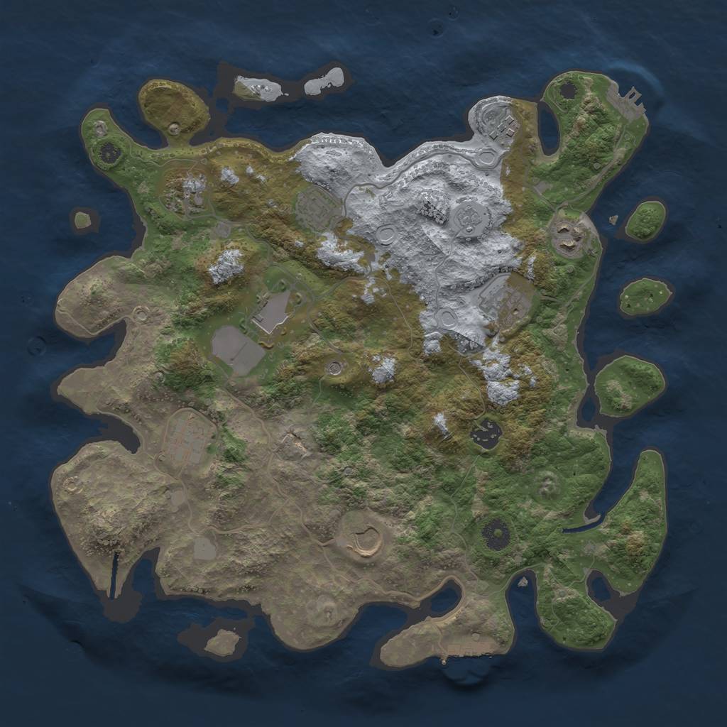 Rust Map: Procedural Map, Size: 3700, Seed: 556542409, 18 Monuments