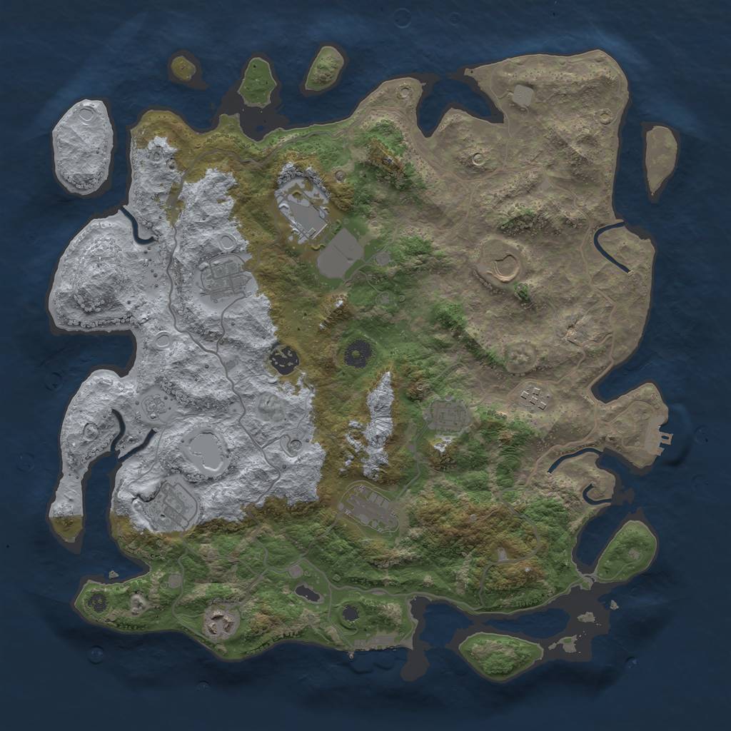 Rust Map: Procedural Map, Size: 4000, Seed: 566355912, 18 Monuments