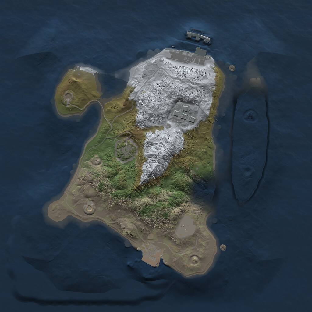 Rust Map: Procedural Map, Size: 2000, Seed: 383337871, 4 Monuments