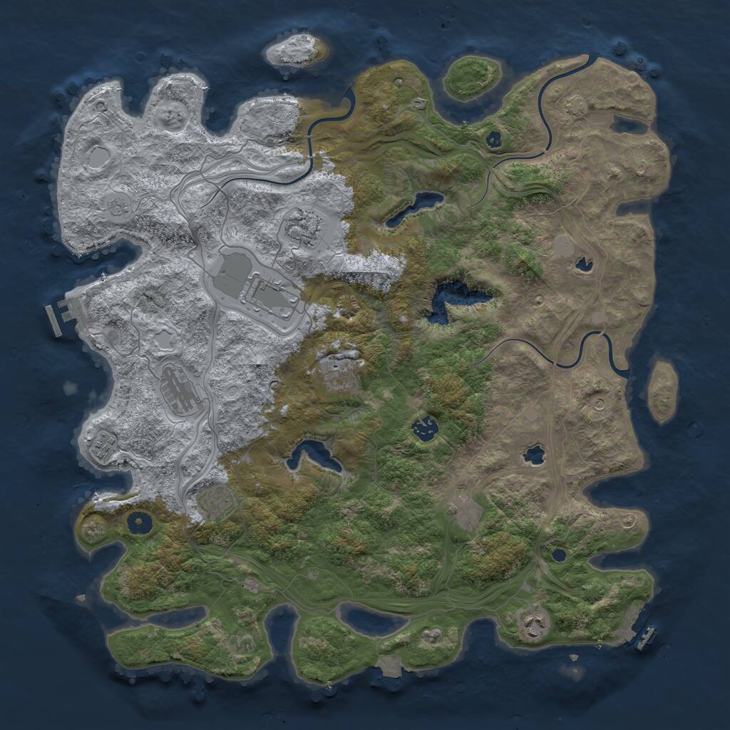 Rust Map: Procedural Map, Size: 4500, Seed: 1840819016, 15 Monuments