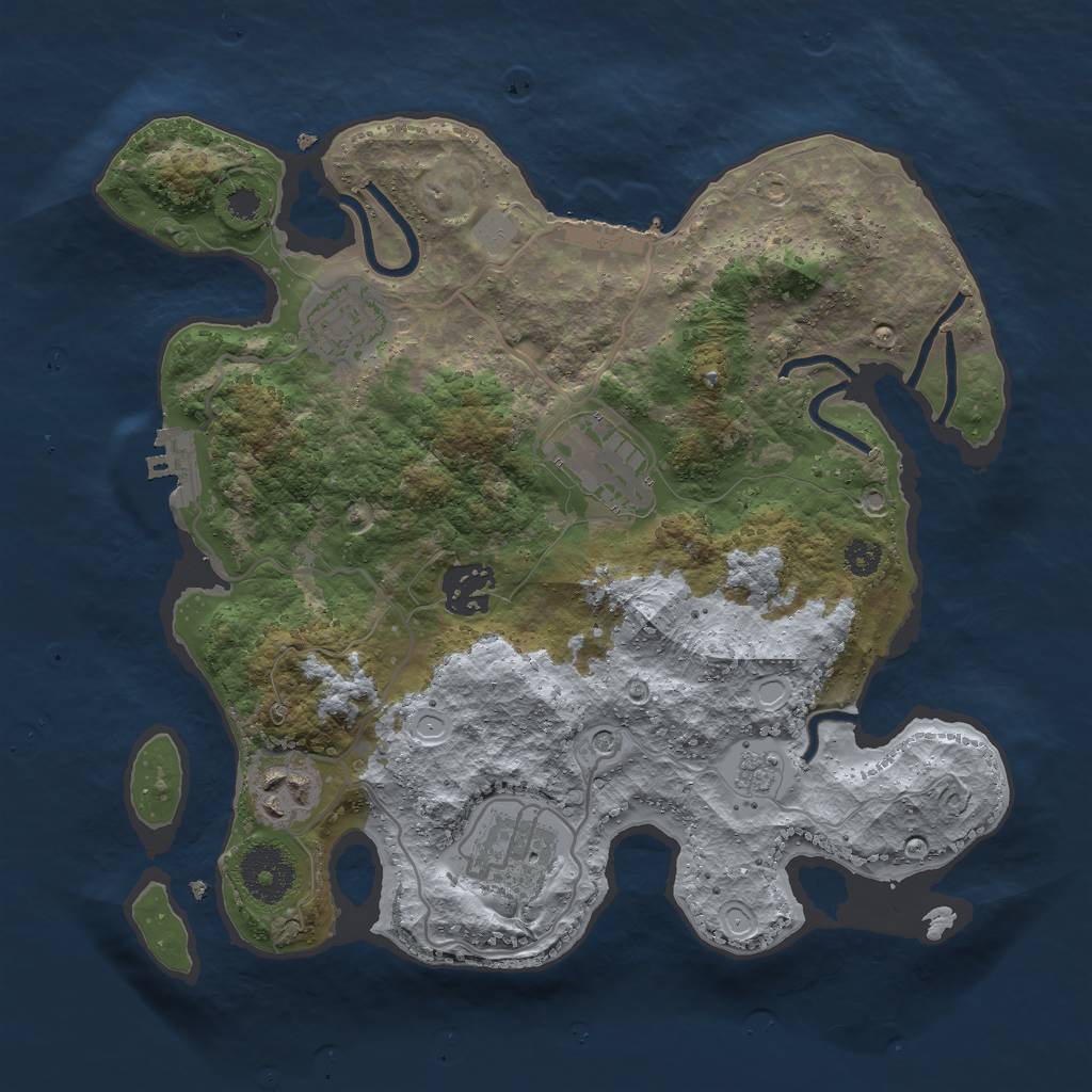 Rust Map: Procedural Map, Size: 3000, Seed: 256324, 14 Monuments