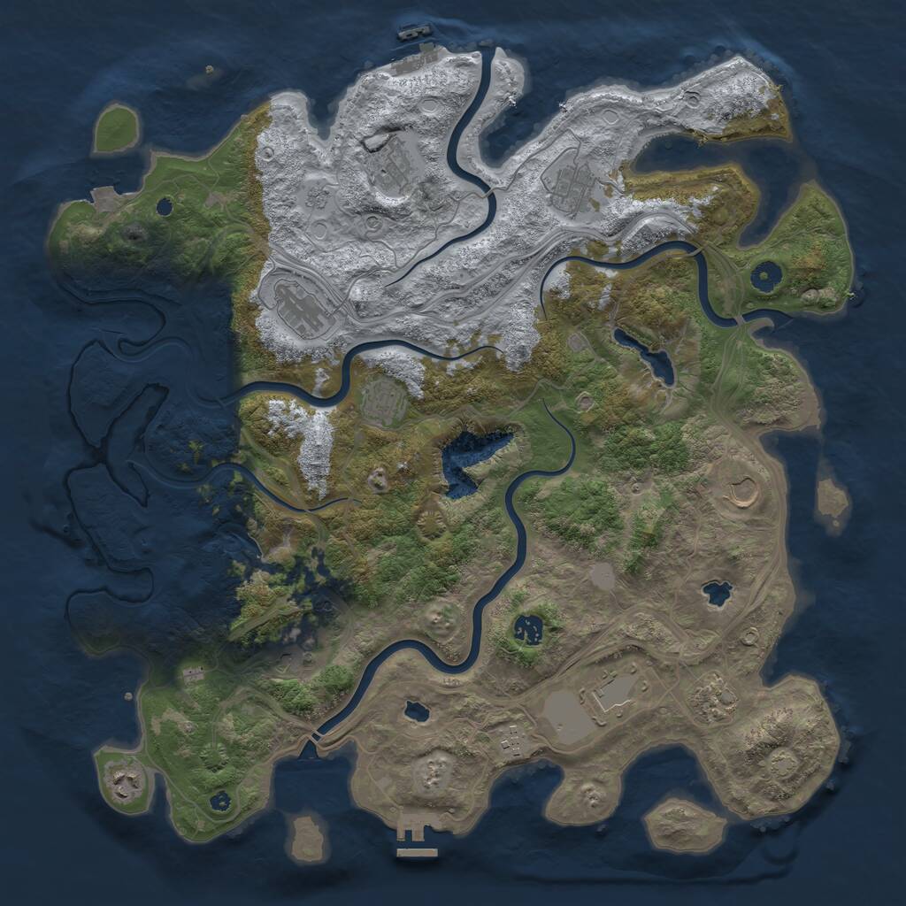 Rust Map: Procedural Map, Size: 4500, Seed: 1621263889, 17 Monuments