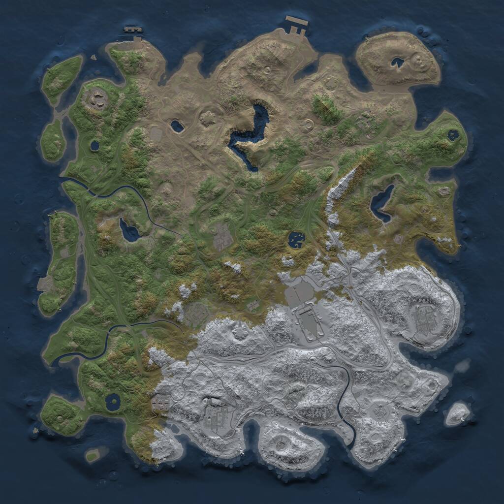 Rust Map: Procedural Map, Size: 4500, Seed: 2032573536, 15 Monuments
