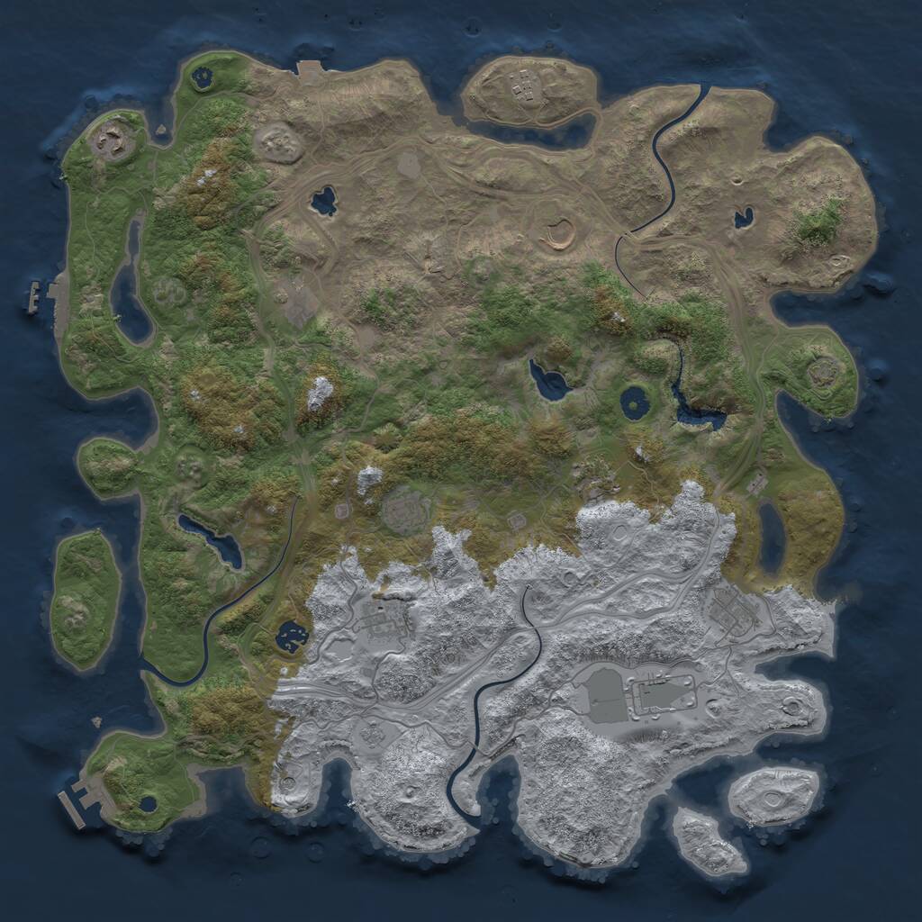 Rust Map: Procedural Map, Size: 4500, Seed: 95264188, 16 Monuments