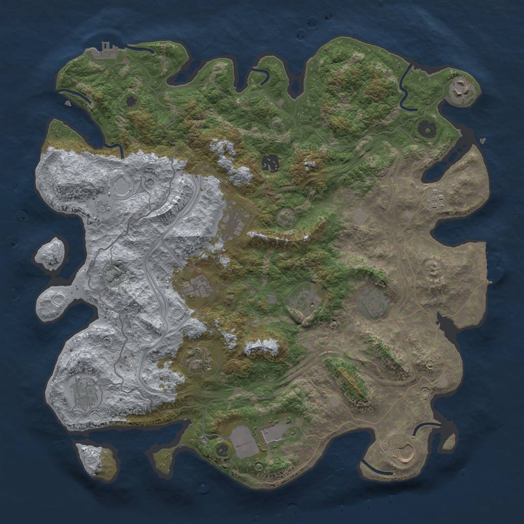 Rust Map: Procedural Map, Size: 4250, Seed: 847530816, 20 Monuments