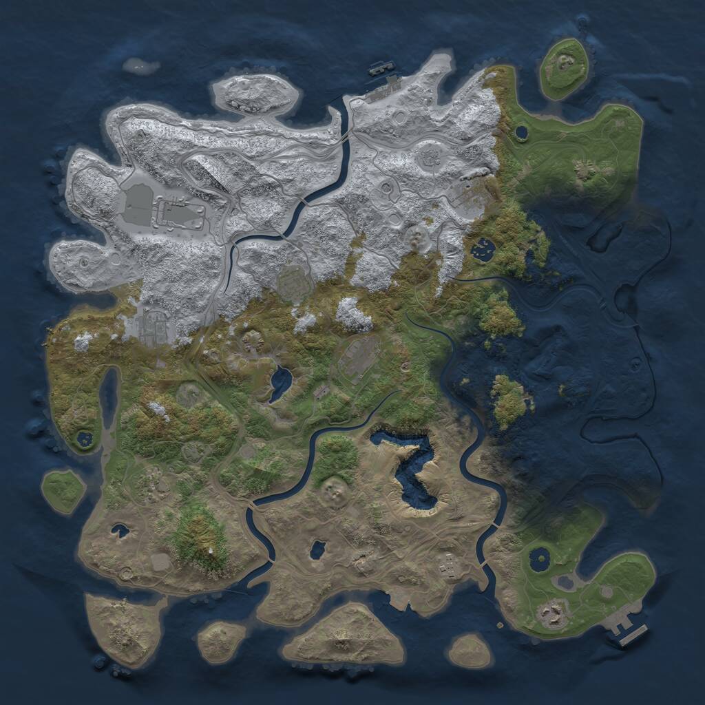 Rust Map: Procedural Map, Size: 4600, Seed: 58584585, 15 Monuments