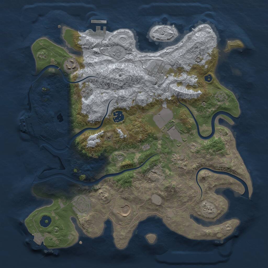 Rust Map: Procedural Map, Size: 3500, Seed: 22416, 14 Monuments