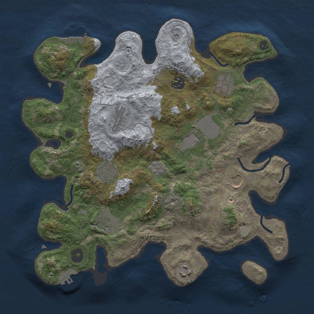 Rust Map: Procedural Map, Size: 3500, Seed: 9436, 18 Monuments