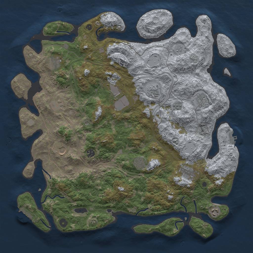 Rust Map: Procedural Map, Size: 4500, Seed: 1828037079, 20 Monuments