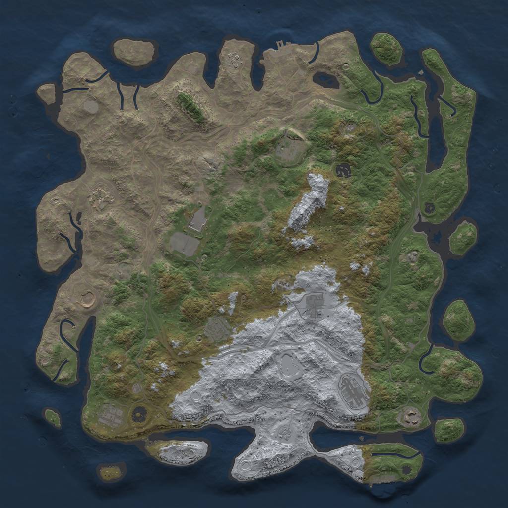 Rust Map: Procedural Map, Size: 4800, Seed: 416713493, 18 Monuments