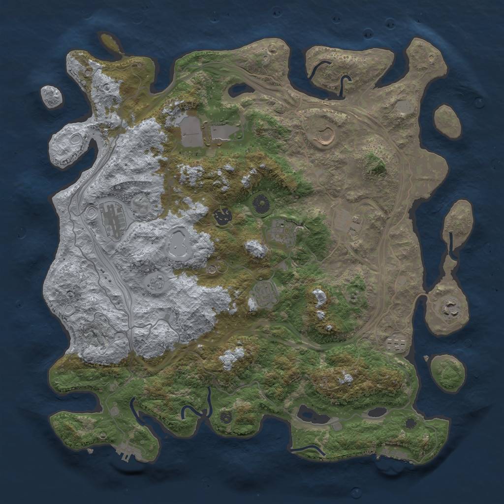 Rust Map: Procedural Map, Size: 4250, Seed: 47517, 18 Monuments
