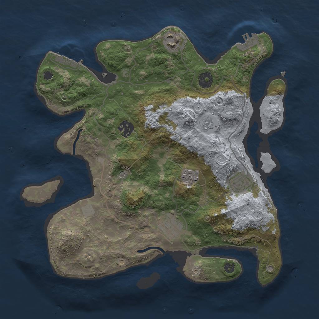Rust Map: Procedural Map, Size: 3050, Seed: 1337, 12 Monuments