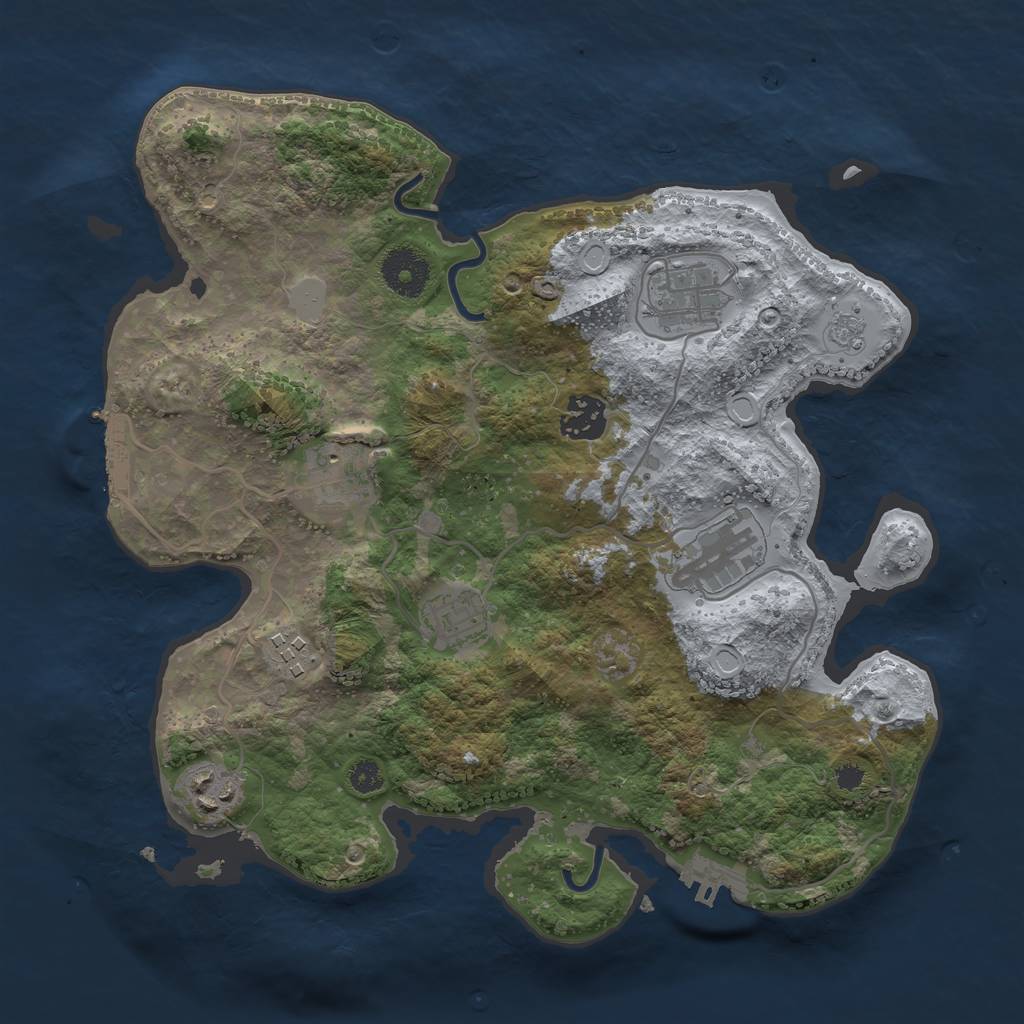 Rust Map: Procedural Map, Size: 3250, Seed: 7586, 15 Monuments